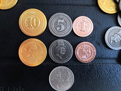 Sleeve Kings 50 Metal Coin Board Game Upgrade Set (Industrial Coins) - style: Industrial