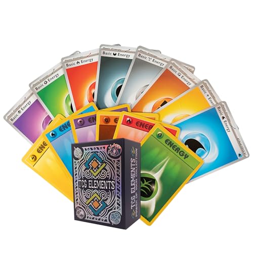 Poke Energy Cards Bundle, 100 Cards with TCG Deck Box