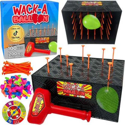 Wack A Balloon Pop Game for Kids and Family, Interactive Balloon Popping Board Activity, Tabletop Party Play for Family Night, Birthday Gift Ages 4+