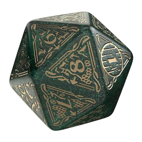 The Hobbit Jumbo Spindown D20 Verdant Die by Q-Workshop | Large Middle-Earth Inspired Life Counter, Premium Engraved Map Design | Easy-Read Numbers | Durable Gaming Dice for TCGs, RPGs & Tabletop Play | Large Middle-Earth Inspired Life Counter, Premium En