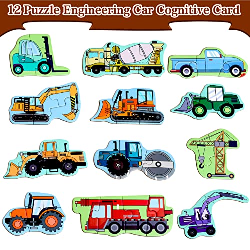 Magnetic Puzzles for Kids Ages 3-5, Travel Toddler Excavator Puzzle Toy | Refrigerator Magnet Game for Ages 4-6, Learning & Birthday Gift for Boys, Car Airplane Road Trip Quiet-Time Activity Toys - style: Engineering vehicle