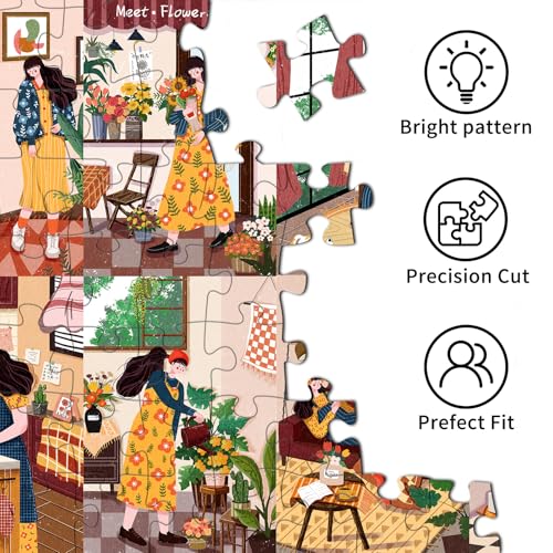 1000 Piece Puzzles for Adults,Relaxing Day Jigsaw Puzzle 1000 Pieces for Adults Seniors,Challenging Family Games Holiday Party Gifts -1:1 Poster Interlock Perfectly Letter on Back - color: Relaxing Day