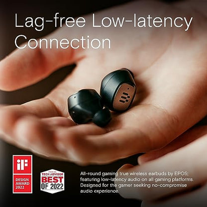 EPOS GTW 270 Hybrid Wireless Gaming Earbuds, Bluetooth & USB-C Dongle, Noise Reducing Closed Design, Dual Mics, Ergonomic Fit, IPX 5 Water Resistant, Portable Charging Case, 20 Hours of Playtime - style: GTW 270 Hybrid (Dongle incl.)