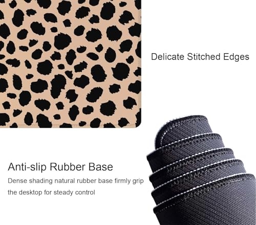 Desk Mat, Big Desk Pad, XL Extended Gaming Mouse Pad, Large Mouse Pad for Desk Rubber Base Mousepad with Stitched Edges, Keyboard Mouse Mat for Work, Game, Office, Home - Leopard Print - color: Leopard Print