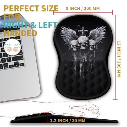 Hokafenle Ergonomic Mouse Pad Wrist Support with Massage Design, Wrist Rest Pain Relief Mousepad with Memory Foam&Non-Slip PU Base, Mouse Pads for Wireless Mouse & Desk (12x8 inch,Demon Angel) - color: HK028-Demon Angel