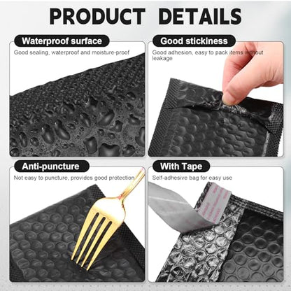 Engrowtic 302 Pcs Trading Card Shipping Protector Set Include 200 Precut Plastic Inserts Card Mailers 100 Poly Bubble Mailers Padded Envelopes and 2 Masking Tape(Black,4 x 6 Inch) - color: Black, size: 4 x 6 Inch