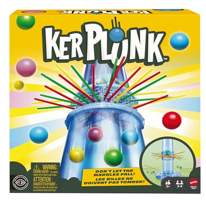 Mattel KerPlunk Kids Game, Easy-to-Learn Family Game for 2 to 4 Players, Don't Let The Marbles Fall