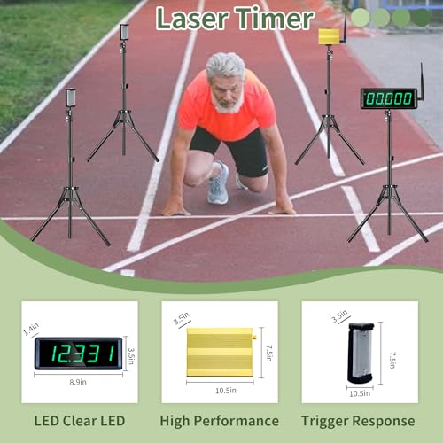Sprint Timer for Track Wireless Race Clock, Stopwatch for Speed Training, Adjustable Tripod Precision Laser Racing Time（Taller Tripod） - style: Taller Tripod