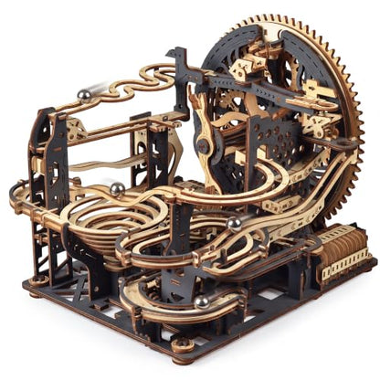 3D Wooden Puzzle for Adults, Marble Run Mechanical Model Kit with Gear Driven Ball Track, DIY Wooden Building Set, Brain Teaser STEM Craft Gift for Men, Women and Puzzle Lovers - color: Zxm-520-362pcs