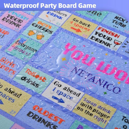 Drinking Games,Leather Mat Drinking Board Game for Adults,Interactive Girls Night Drinking Games,Bachelorette Party Games,Age 21+,2-8 Players - color: Sky Blue