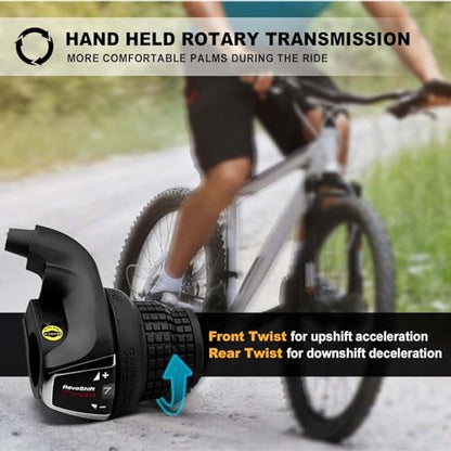 Revoshift MTB Bike Bicycle Right Shift Lever, SL-RS35 6/7 Speed Bicycle Twist Grip Gear, Bike Handle Shifter for Mountain Bicycle - color: SL-RS35-7R