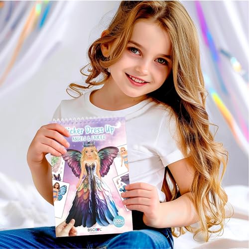 Sticker Dress Up Angels and Fairies Activity Book for Girls | Features guided fashion paper doll scenes; perfect for creative kids ages 5 and up who love imaginative play. - color: Sticker Dress Up Angels and Fairies