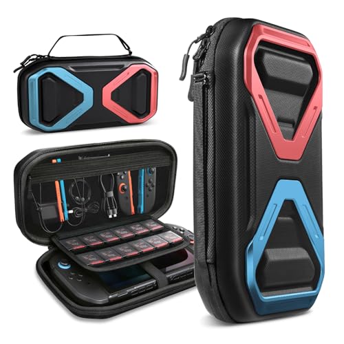 SUPCASE Pro Edition Carrying Case for Nintendo Switch 2 2025, [12 Game Card Storage] [Military-Grade Protection] Spacious Portable Hard Shell Travel Bag for Switch 2 Console & Accessories, Blue/Red - color: Blue/Red, size: Pro