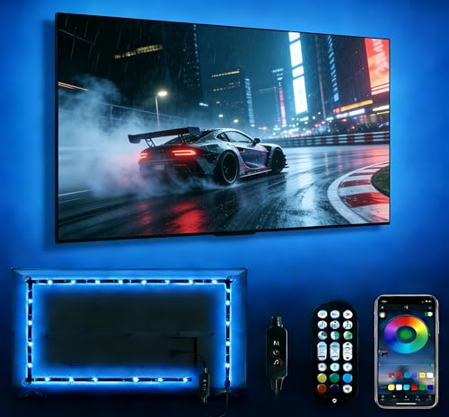 Daymeet Led Lights for TV, 16.4ft TV Led Lights Backlight Behind for 65-85 inch Led Strip Lights,RGB Color Changing Light with Remote, Music Sync Bluetooth APP Control USB Christmas Lighting - color: Solid Colours, size: 16.4FT