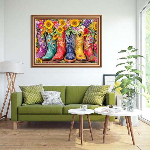 Jigsaw Puzzles for Adults 1000 Piece Puzzle for Adults 1000 Pieces Puzzle 1000 Pieces-Flower Boots - color: Flower Boots
