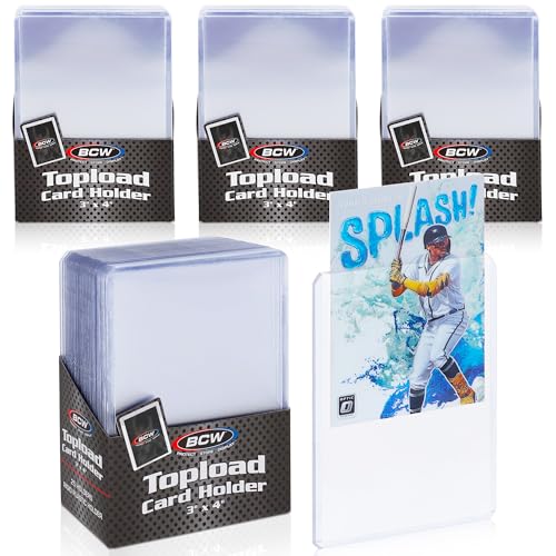 BCW 3x4 Topload Card Holder - Standard - 100ct | Rigid PVC Trading Card Protection for Baseball Cards, Football Cards, and Trading Cards Like Pokémon and MTG | Holds Cards Up to 20pts - size: 100 Count