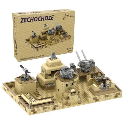 Military Base Building Brick Set, Defence Base Guard Tower Toy | 1000+ Pcs set with Defence Base, Guard Tower, Heavy Weapons and Weapon Packs; military building kits toys for figures