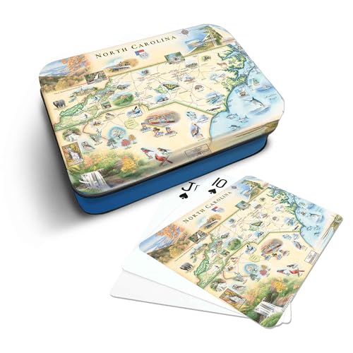 Xplorer Maps North Carolina State Map Standard 52-Deck Playing Cards - Official Vegas Poker Size - color: North Carolina