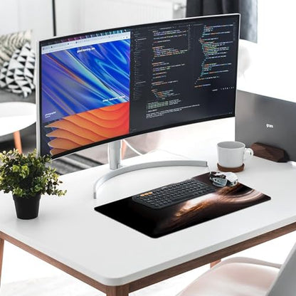 Gaming Mouse Pad, Interstellar Gargantua Black Hole Mouse Pad 11.8x23.6Inch Large Extended Computer Mouse Mat Keyboard Full Desk Mousepad for Gaming, Office, Home - color: style-2, size: 11.8 x23.6-Inch