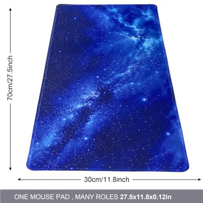 Noise Reduction Large Mouse Pad-70x30 Bluesky | Non-Slip Rubber Base 27.5x11.8IN Computer Desk Mat for PC,Mac,Laptop-Stitched Edges and Smooth Surface for Office,Home,Work - color: 70x30 Bluesky