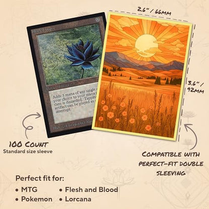 Stained Glass White Mana - MTG Card Sleeves, 104ct, Standard Size | Perfect for Double Sleeving, Smudge Resistant Matte Back, Standard 66x92mm - Compatible with Magic The Gathering & TCG Cards - color: White Mana