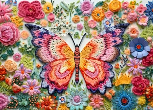 HUADADA Jigsaw Puzzles for Adults 1000 Pieces, Butterfly Flower Letter on Back Interlock Perfectly No Dust, Home Decors Family Challenge Toys for Men Women Elders Seniors (27.5"x19.6"), 1:1 Poster - color: Butterfly