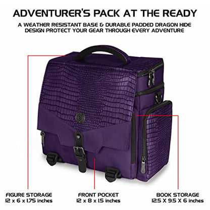 ENHANCE Travel Bag for DND Collector's Edition, Bag Compatible with Dungeons and Dragons, Battle Mat Holder, Dice Pockets and Accessories, Carry 4-8 Books (Purple Dragon) - color: Purple Dragon