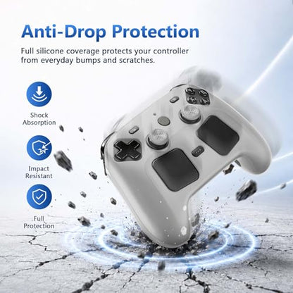 Case Cover Compatible with Steam Controller 2 2026, Soft Silicone Protector Cover Skin Case for Steam Controller 2 with Thumb Grip Caps, Anti-Scratch, Shockproof (Clear) - color: Clear