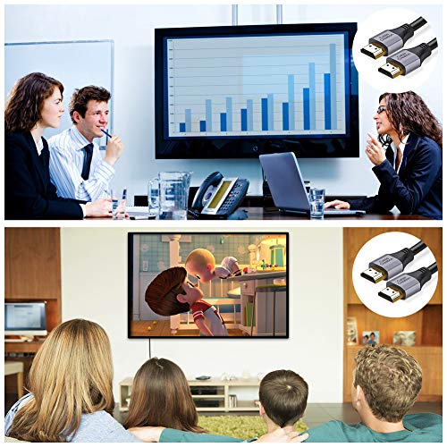 CableCreation 8K HDMI Cable 6.6FT/2m,48Gbps 8K@60 4K@120 144Hz HDMI to HDMI | Fast Speed 3D eARC HDR10 HDCP 2.2 2.3 for MacBook Pro, Roku TV, HDTV, PS5, PS4, Xbox, Blu-ray - color: Grey, size: 6.6Ft