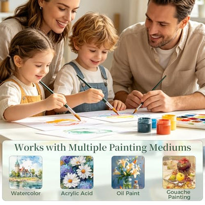 Detail Paint Brushes 14 Pcs Miniature Exact Size for Every Detail | Full Miniature Paint Brushes, Precision Detail Paint Brushes, Small Paint Brush Fine Detailing Art Acrylic Oil Models