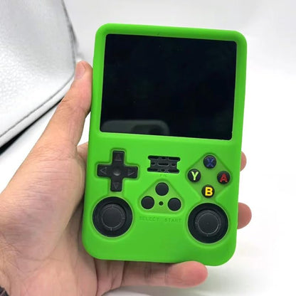 Silicone Case for R36S Handheld Game Console Protective Case with Lanyard Button Cover Accessory for Gift (Green) - color: green