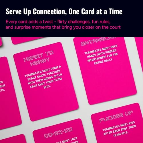 On-Court Pickleball Card Game - Date and Dink (Couples Edition) - Add More Fun, Connection, and Playful Competition to Every Pickleball Date. - color: Pink