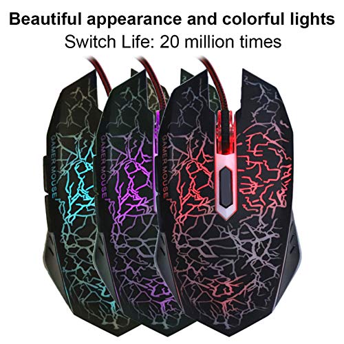 Brrnoo Ergonomic Wired Gaming with RGB Breathing Lights, Optical Sensor & DPI for PC, Laptop & Desktop