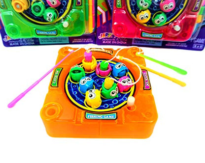 JA-RU Pocket Travel Magnetic Fishing Game (6 Toys) Classic Rotating Mini Family Board Games for Kids. Preschool Educational Games. Travel Car Games. Bulk Party Favors Birthday Gifts. 3205-6p - style: Classic
