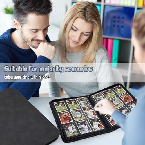 Trading Card Binder, Premium 9 Pocket Double Sided 540 Pocket PU Card Collection Binder, Collectible Trading Card Albums for MTG, TCG, Sport Card, Game Cards (Black) - color: Black