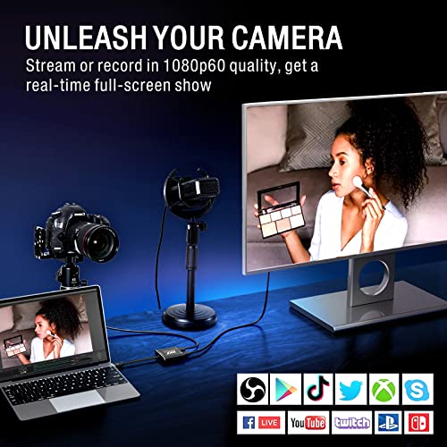 KKF 4K HDMI Capture Card, 1080P 60FPS Video Capture Card for Streaming and Recording of PS5, PS4, Xbox Series X/S, Nintendo Switch via DSLR OBS with HD Ultra-Low Latency (USB A 3.0)