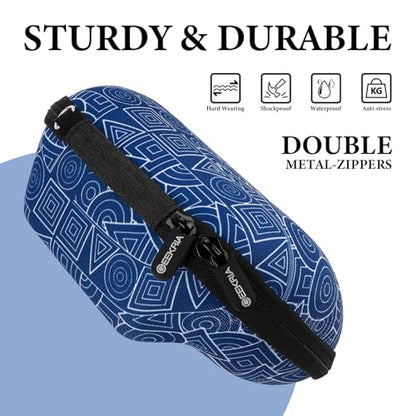 GEEKRIA Controller Travel Case Compatible with Xbox One, Series X, S, Hard Shell Carrying Bag, Protective Storage with Internal Mesh Pocket (Blue) - color: Blue