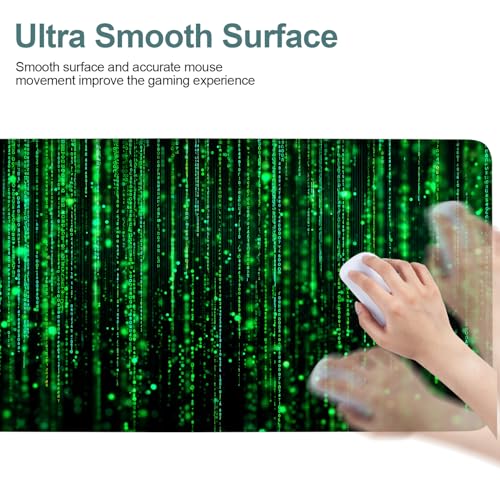 Matrix Code Extended Gaming Mouse Pad 35.4"x15.7" Mousepad, Large Desk Pad Desk Mat for Gaming & Office, Non-Slip Rubber Base - color: 41, size: 35.4" x 15.7"