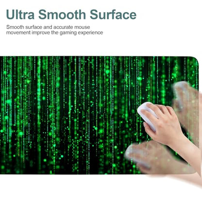Matrix Code Extended Gaming Mouse Pad 35.4"x15.7" Mousepad, Large Desk Pad Desk Mat for Gaming & Office, Non-Slip Rubber Base - color: 41, size: 35.4" x 15.7"