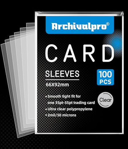 Ultra Clear Soft Penny Sleeves - 100pcs Standard Size Trading Card Protectors, Fits 35-55PT Cards, Acid-Free PVC-Free Card Sleeves for Collectors, Sports & Outdoors - size: 66×92mm (2.60"×3.62")