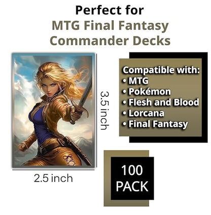 Anime Rune Knight Card Sleeves 102 Pack – Compatible with MTG & TCGs – Perfect for Celes Rune Knight & Final Fantasy Commander Decks – Premium Card Game Sleeves for Magic - color: Anime Rune Knight