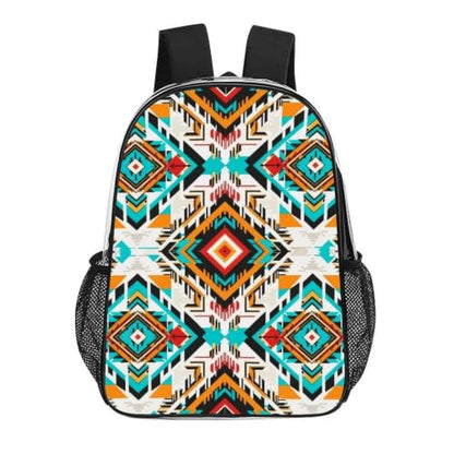 Reinforced Strap Clear See Through Backpack Concert Festival | Transparent, Indiana Western Southwest Tribal Ethnic Aztec, with Reinforced Bottom, Padded Shoulder Straps - color: Pattern (847)