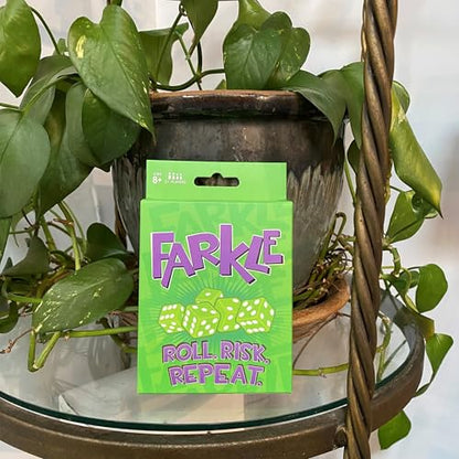 TDC Games Farkle Classic Dice Game Set – Fun Dice-Rolling & Risk-Taking Family Game, Travel Farkle Dice Game, Camping Games for Adults & Families, Includes 6 Green Colored Dice