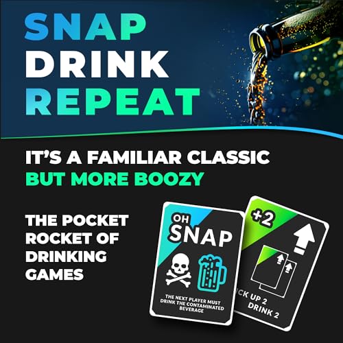 SNAP Drink Repeat The Ultimate Drinking Game for Adults, Fun Drinking Games to get You Drunk & Make You Laugh, One Drink for Bachelorette Games & Adult Card Games, Bachelor Parties, College Students - style: Snap Drink Repeat