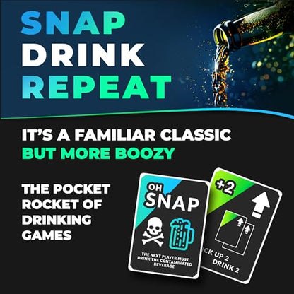 SNAP Drink Repeat The Ultimate Drinking Game for Adults, Fun Drinking Games to get You Drunk & Make You Laugh, One Drink for Bachelorette Games & Adult Card Games, Bachelor Parties, College Students - style: Snap Drink Repeat