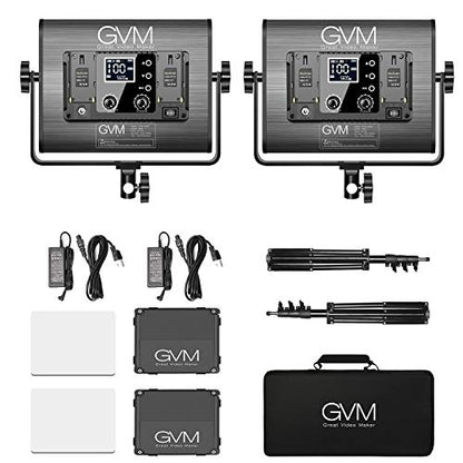 GVM RGB LED Video Light with Bluetooth Control, 360° Full Color 1000D PRO Video Lighting Kit with 736pcs Led Beads, 2 Packs Led Panel Light for YouTube Studio, Video Shooting, Conference, CRI 97+ - color: 1000D