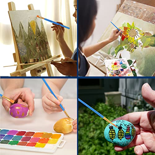AROIC Acrylic Paint Brush Set, 15 pcs Nylon Hair Paint Brushes | All Purpose Oil Watercolor Face Body Rock Painting Artist, Small Painting Brush Kits for Kids Adult Drawing - size: 15pcs