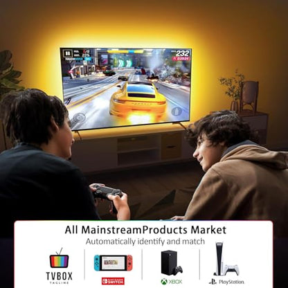 Nexillumi HDMI LED Lights for TV, 32.8ft TV LED Backlight for 70-100 Inch, RGB LED Strip Lights Behind TV, APP Remote Control Music Sync TV Led Lights for Bedroom - size: HDMI 32.8ft for 55"-85" TV