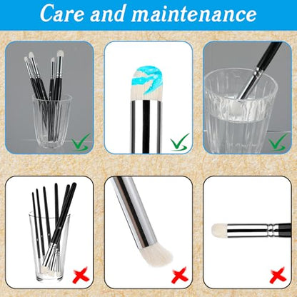 Dry Brush Set for Miniature Painting, Drybrush Paint Brush, 6 Sizes Professional Detail Hobby Brushes for Tabletop, Wargames, Scale Models & Acrylic/Oil Painting (Black)
