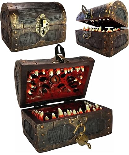 Galdor's Guild Mimic Chest Dice Storage Box | Holds 6 Polyhedral Sets (Lrg) | Galdor's Guild Mimic Chest Dice Storage Box | Compatible with Dungeons & Dragons Players, Dungeon Master/DM RPG Gaming(Large) - size: Large